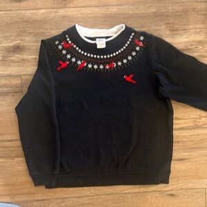 Grandma Vintage Black Sweatshirt with Red Bird Accents